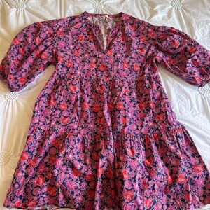 Sundry Pink and Red Floral Dress